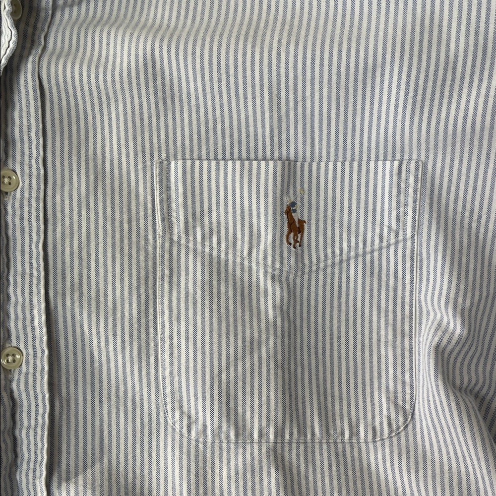 Polo by Ralph Lauren Blue and White Striped Shirt Size XXL - Picture 6 of 6